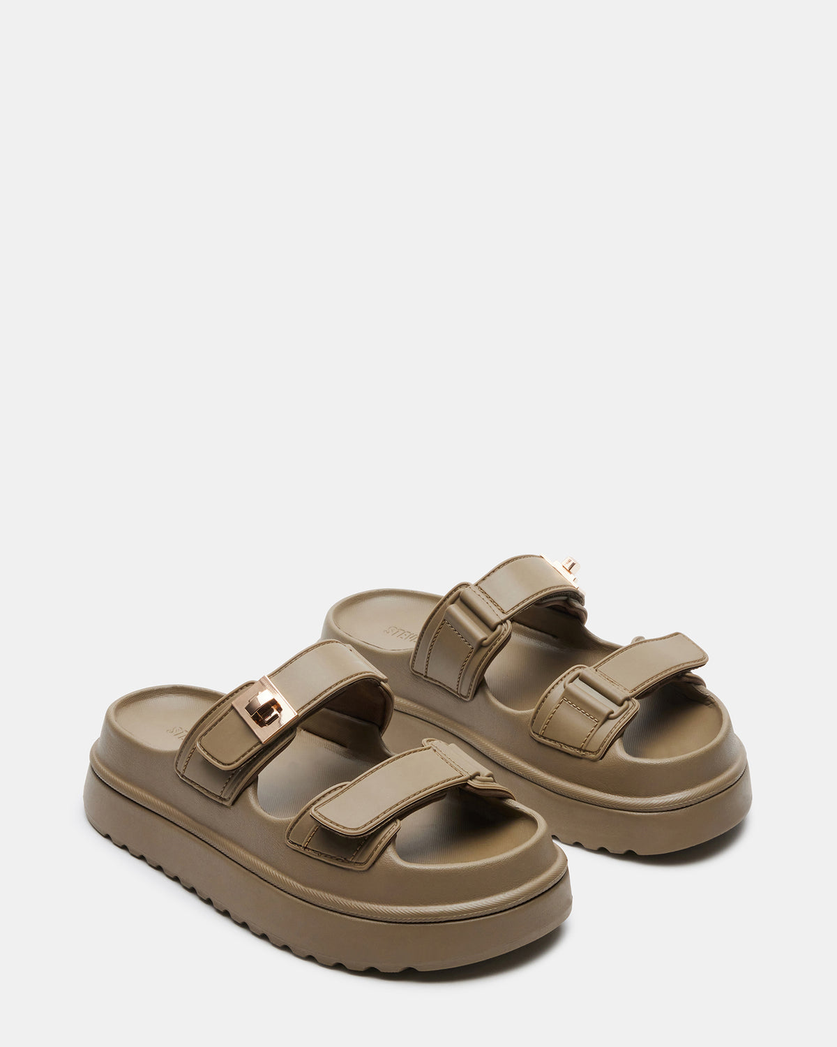 BIGSCHMONA JELLY Olive Women's Platform Slide Sandal