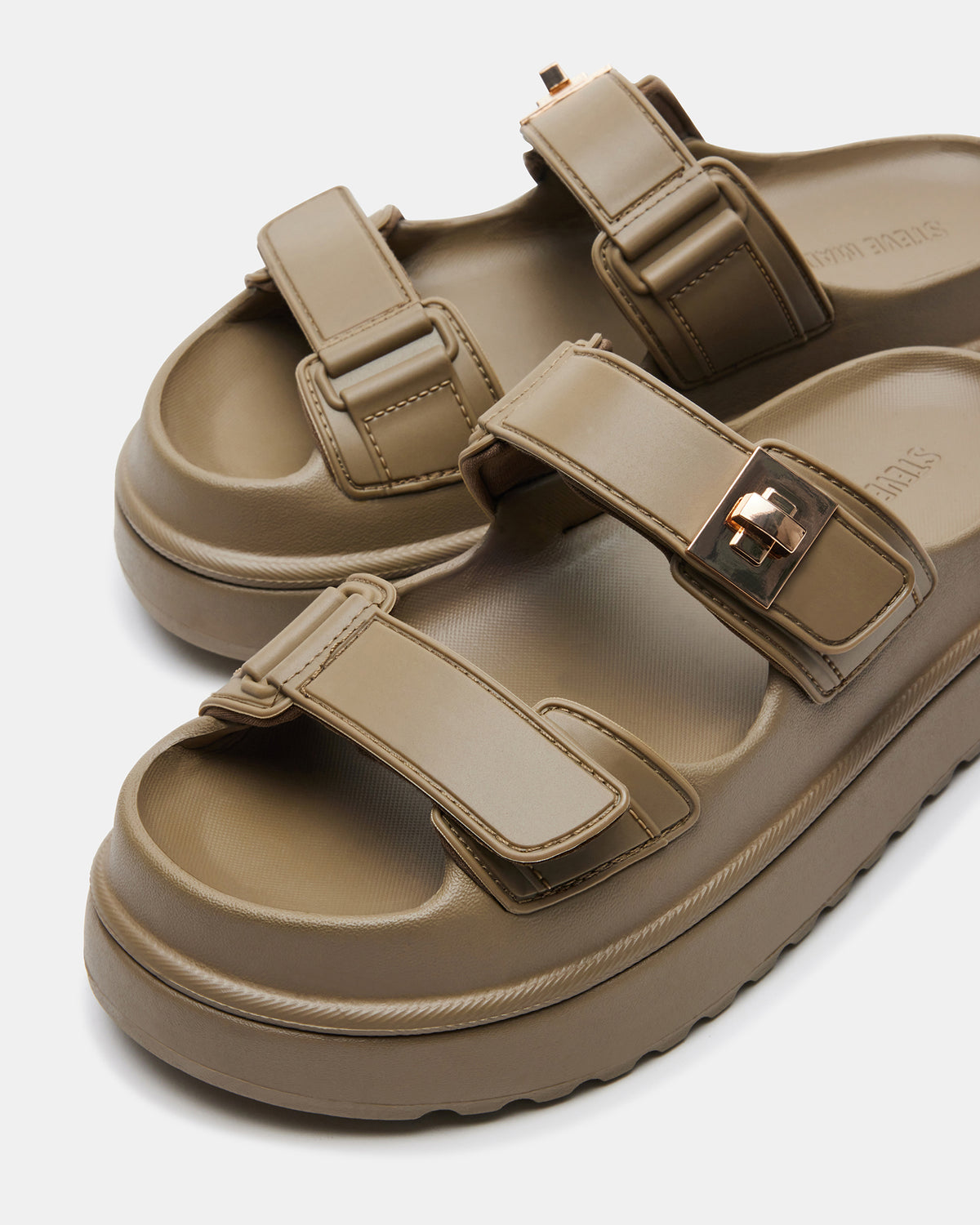 BIGSCHMONA JELLY Olive Women's Platform Slide Sandal