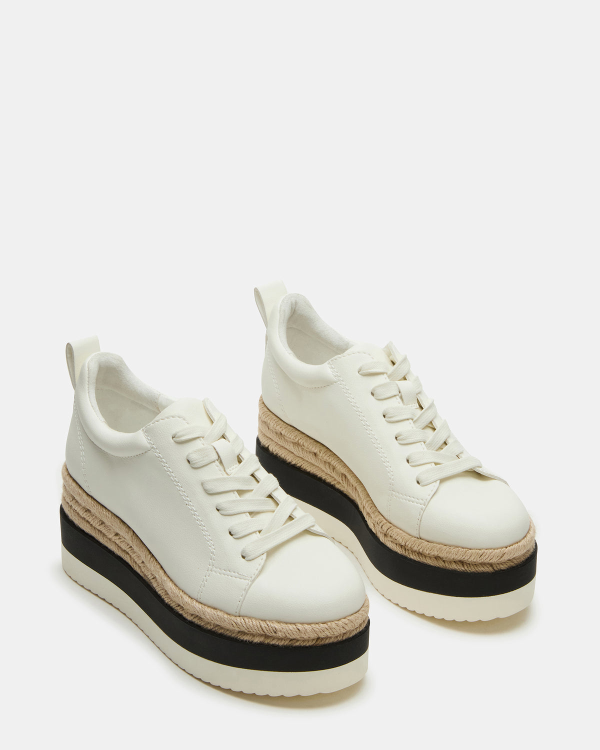 STRECKER White Platform Women's Low-Top Lace-Up Sneaker