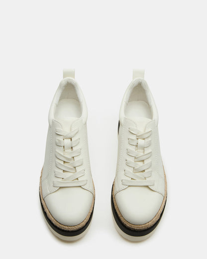 STRECKER White Platform Women's Low-Top Lace-Up Sneaker