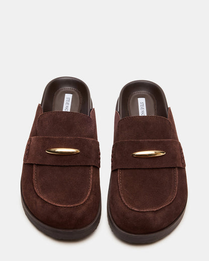 TOBIN Brown Suede Slip-On Mule Women's Flat