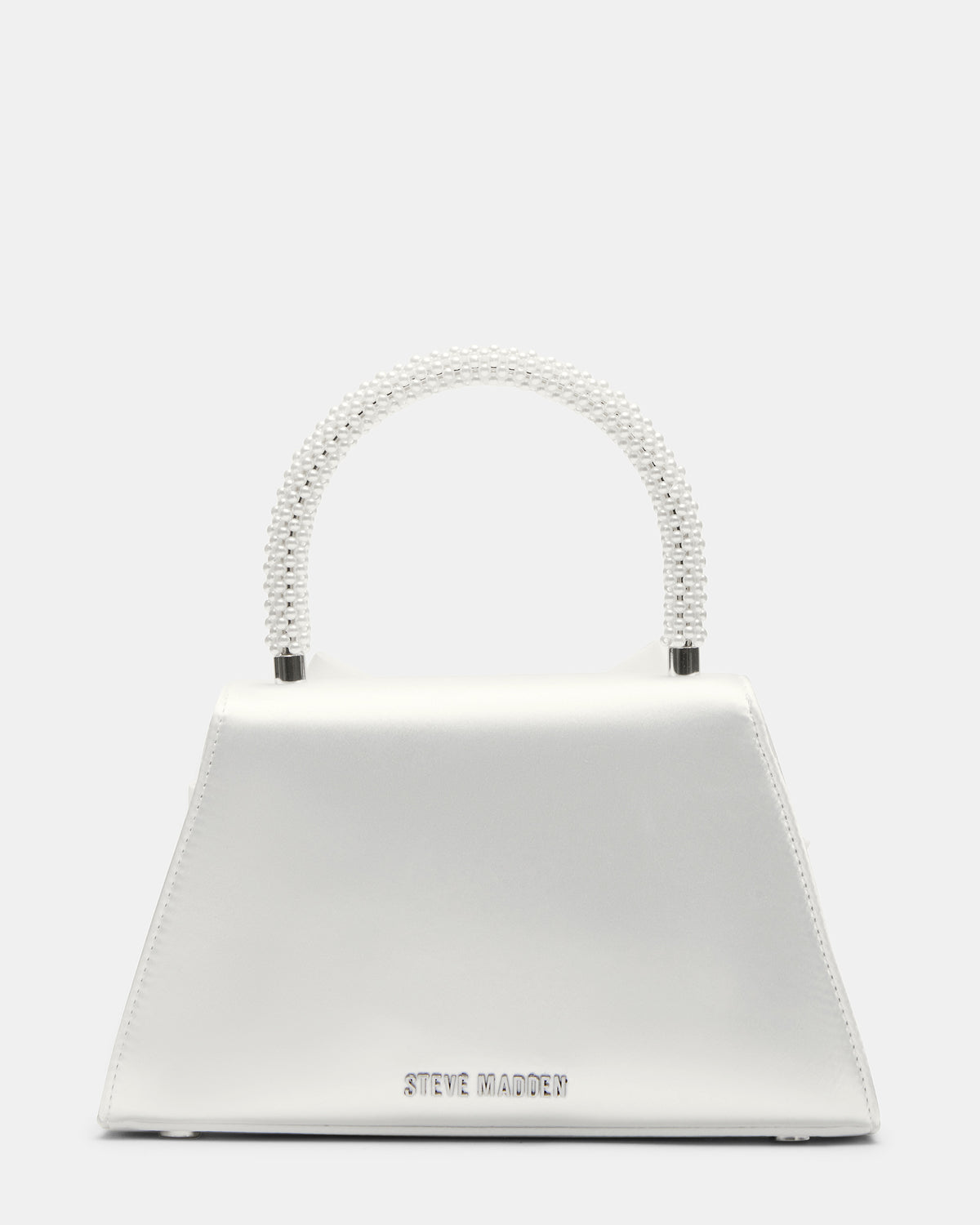 COSETTE Bag White Satin Beaded Top-Handle Mini Handbag