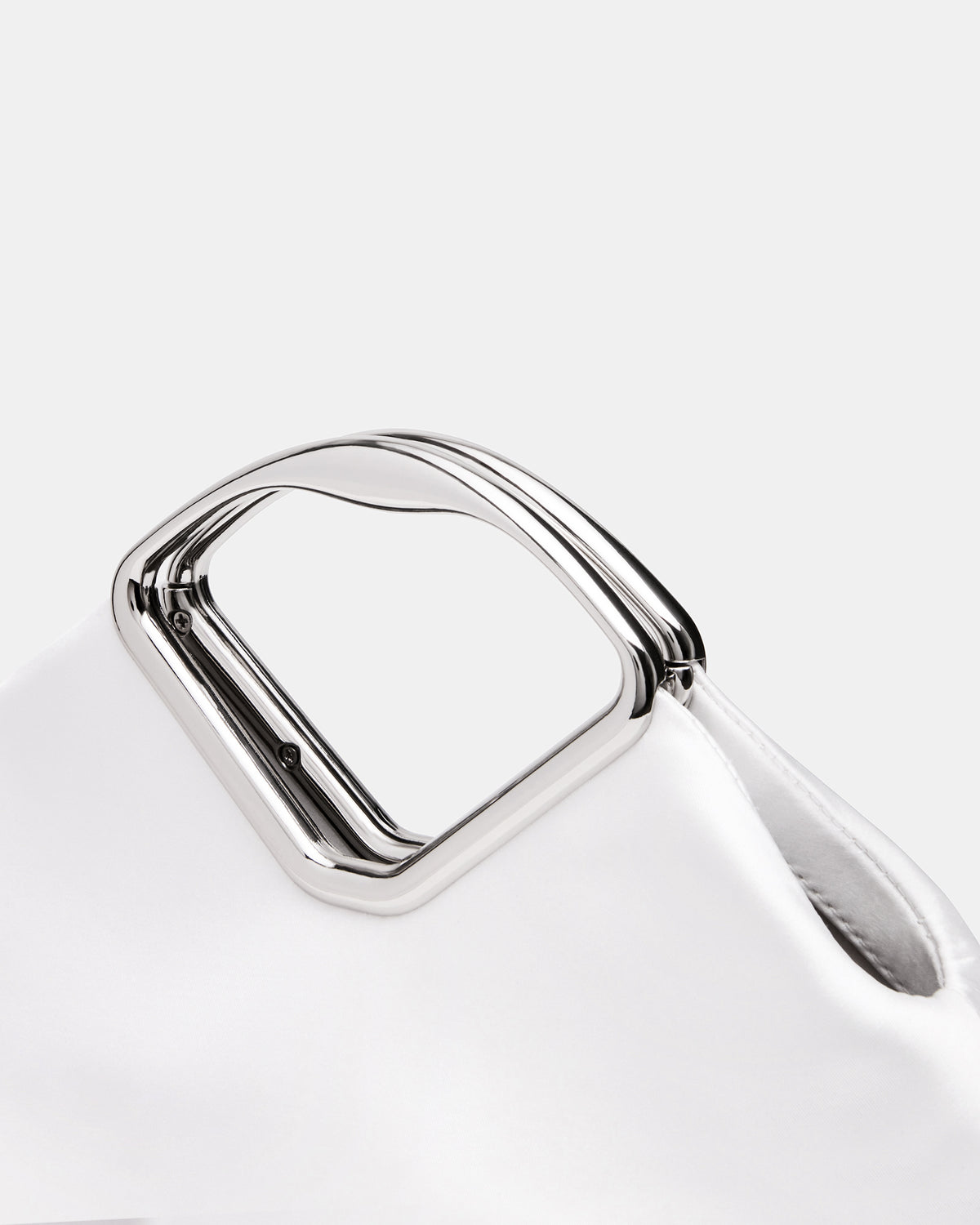 BARBARA Bag White Soft Satin Metal Bracelet Crossbody Clutch Handbag