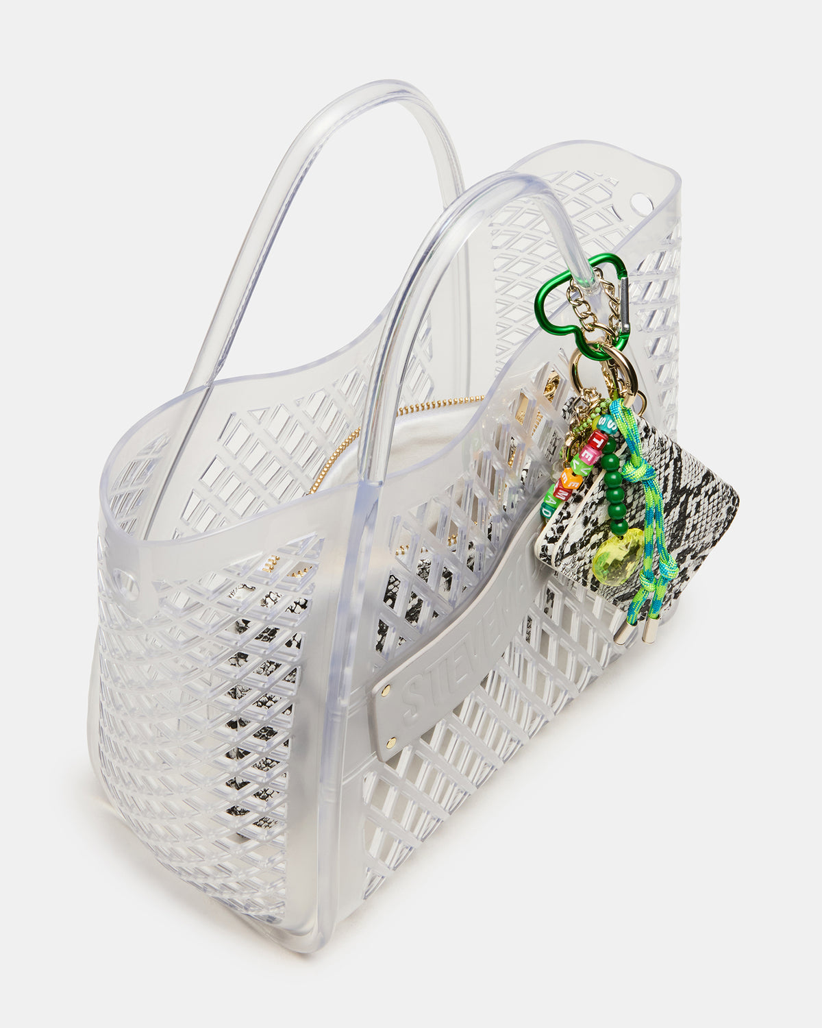 SUMMER Bag Clear Caged Jelly Top-Handle Tote Handbag