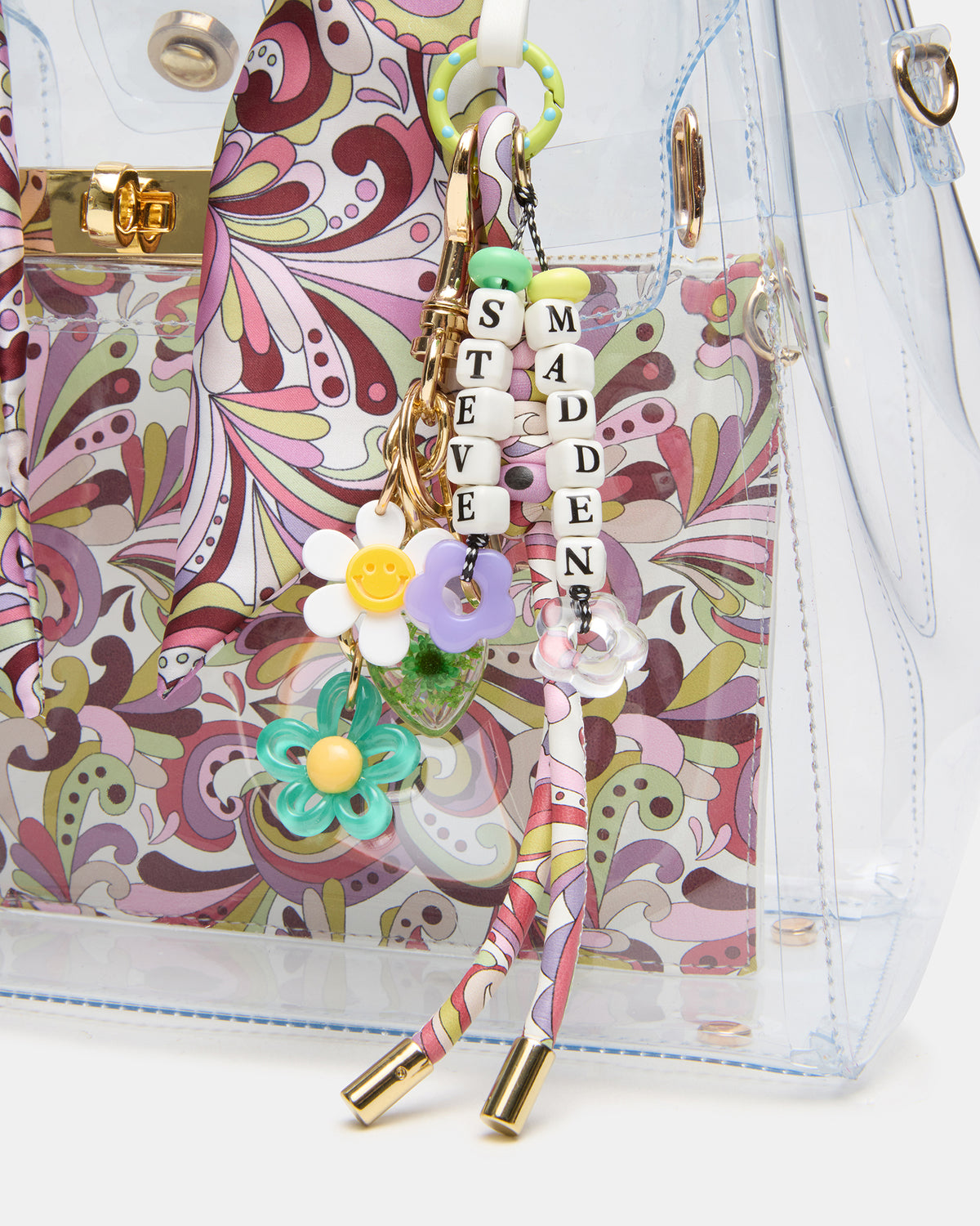 GUMMY Bag Clear Top-Handle Turn-Lock Tote Handbag