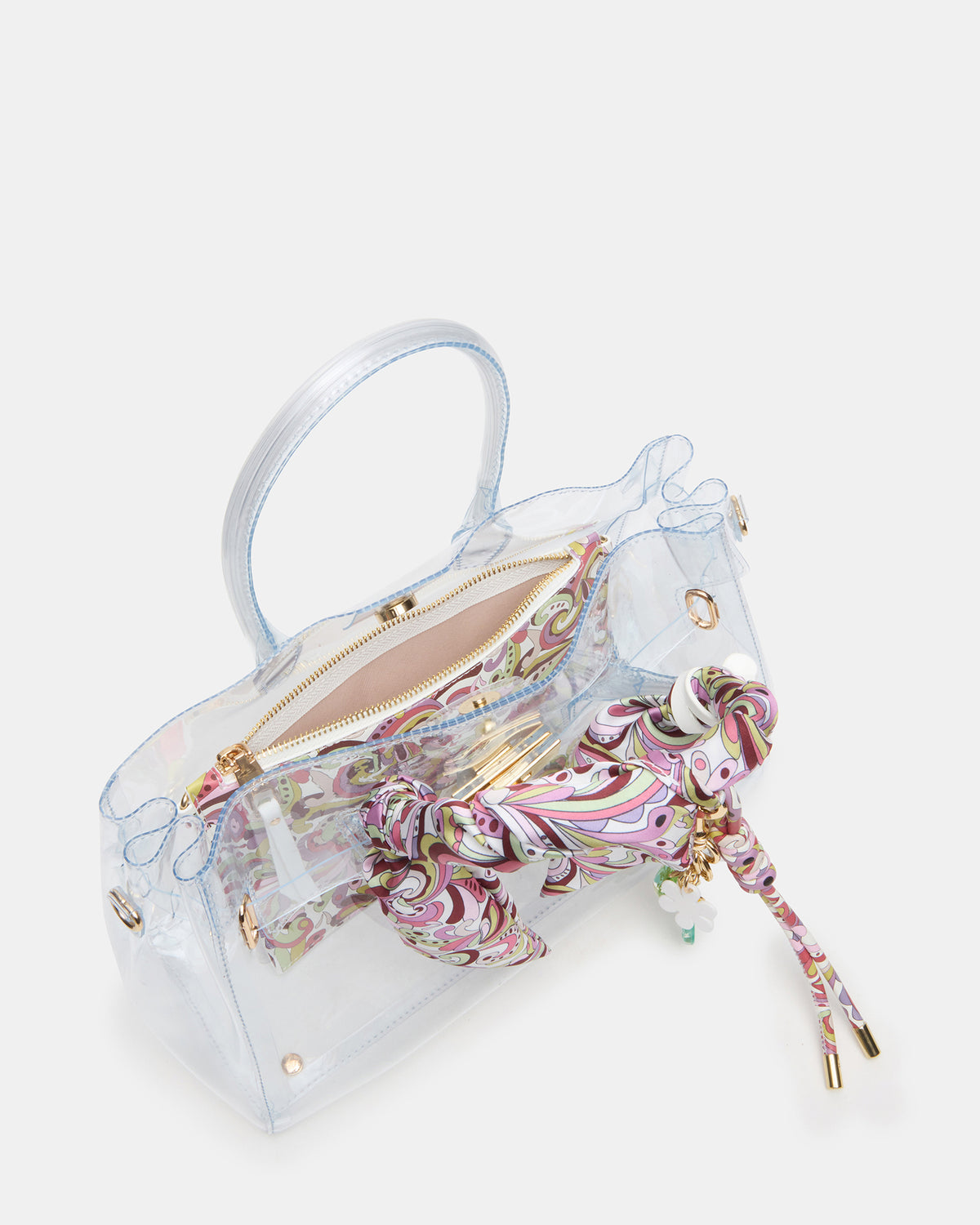 GUMMY Bag Clear Top-Handle Turn-Lock Tote Handbag