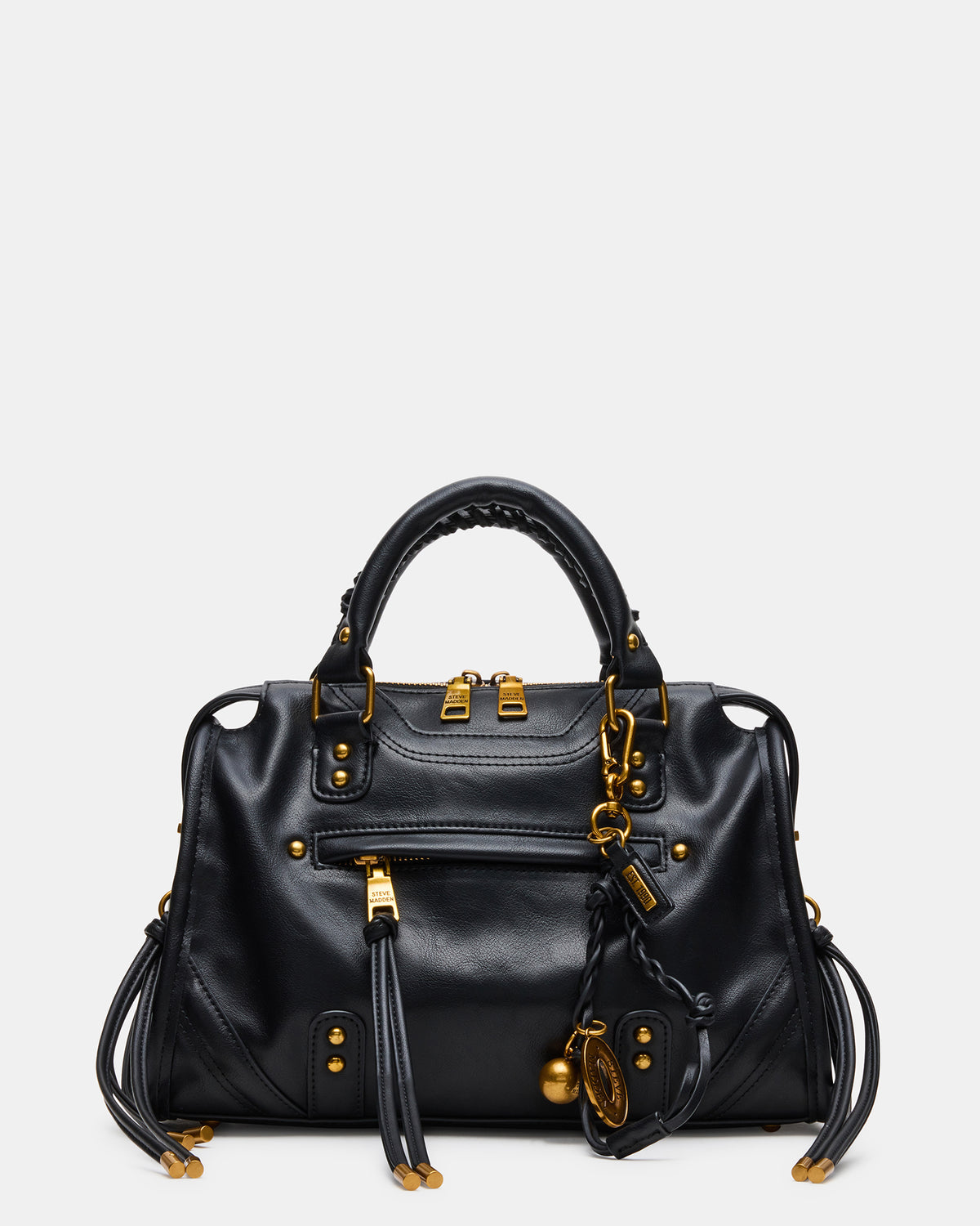 RIGGS Bag Black/Gold Slouchy Top-Handle Crossbody Satchel Handbag