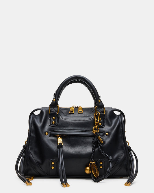 RIGGS Bag Black/Gold Slouchy Top-Handle Crossbody Satchel Handbag