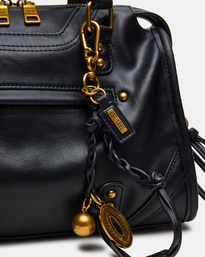 RIGGS Bag Black/Gold Slouchy Top-Handle Crossbody Satchel Handbag