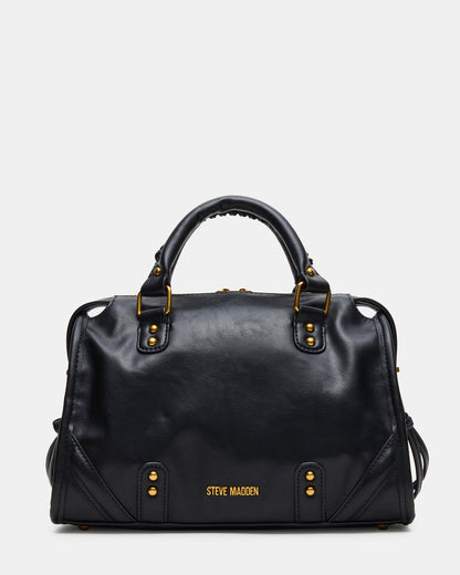 RIGGS Bag Black/Gold Slouchy Top-Handle Crossbody Satchel Handbag