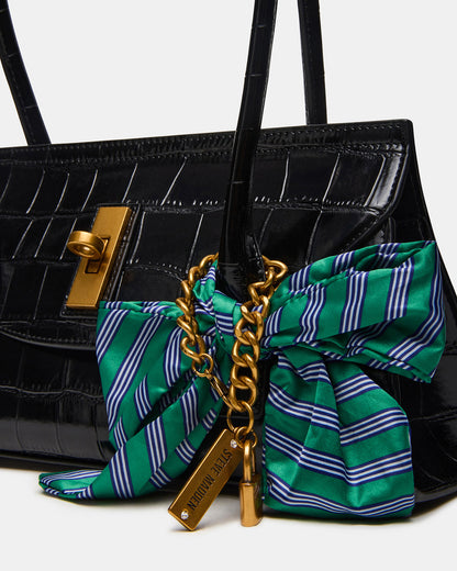 MILAN Bag Black Elongated Menswear-Inspired Shoulder Strap Handbag