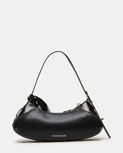 ROXEY Bag Black Crescent-Shaped Top-Zipper Shoulder Strap Handbag