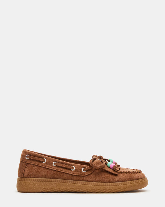 Kids' KRISP Cognac Girls' Boat Shoe Loafer