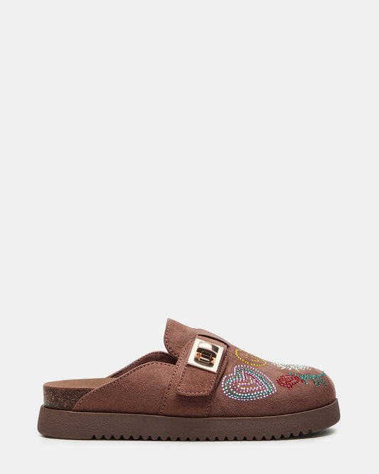 Kids' MONEYY Brown Rhinestones Girls' Slip-On Clog