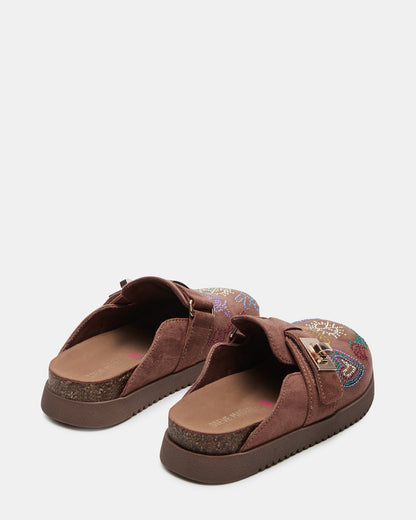 Kids' MONEYY Brown Rhinestones Girls' Slip-On Clog