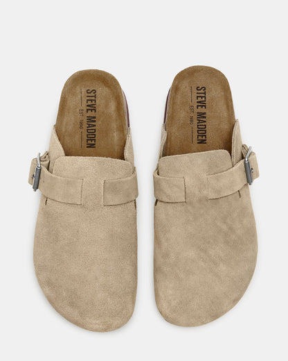 WILDERR Taupe Suede Slip-On Men's Casual Clog