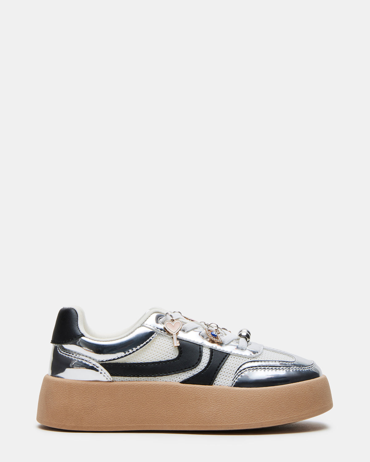 Kids' JERSEY CHARMS Silver Girls' Low-Top Platform Sneaker