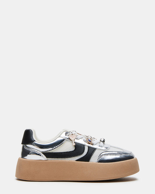 Kids' JERSEY CHARMS Silver Girls' Low-Top Platform Sneaker