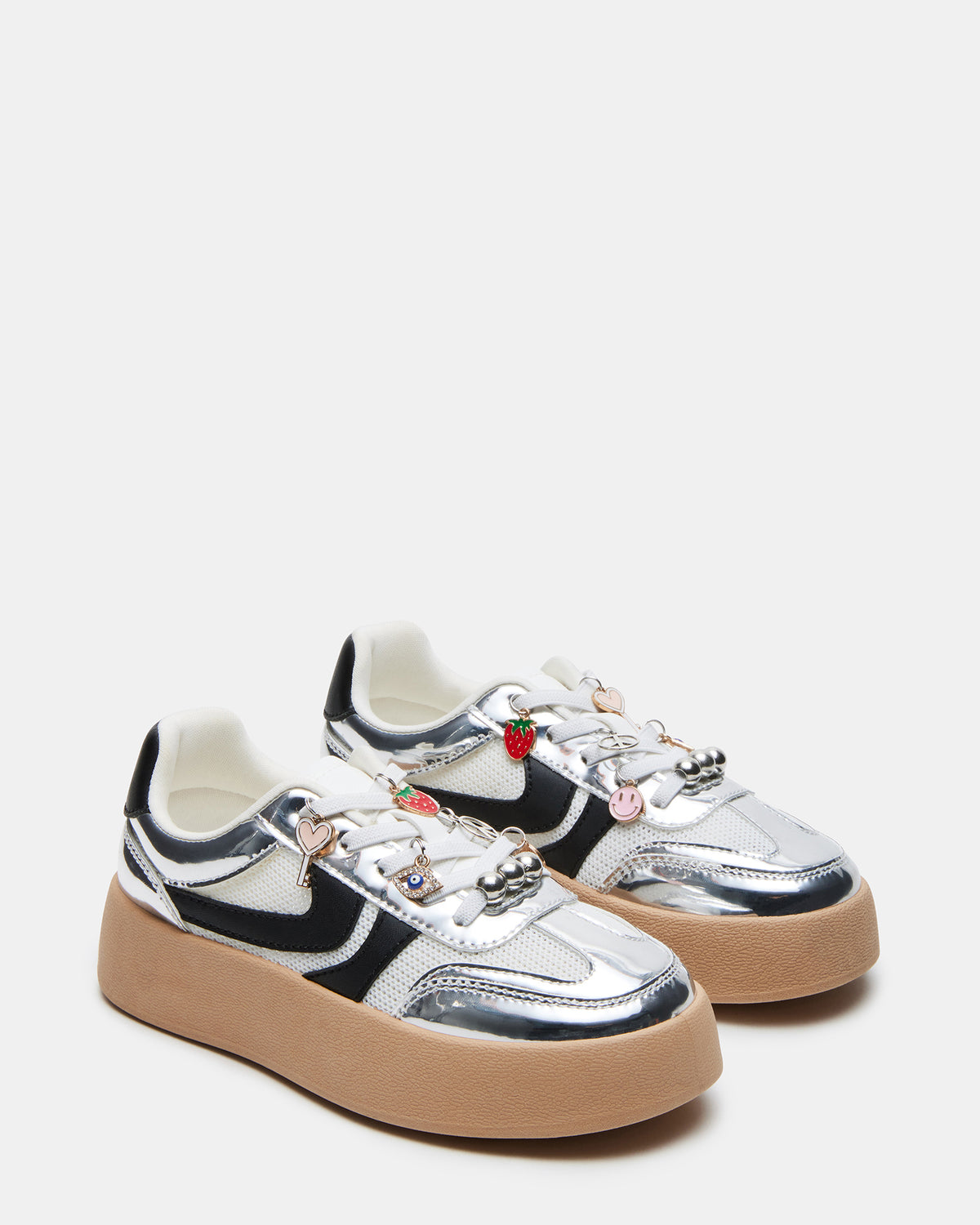 Kids' JERSEY CHARMS Silver Girls' Low-Top Platform Sneaker