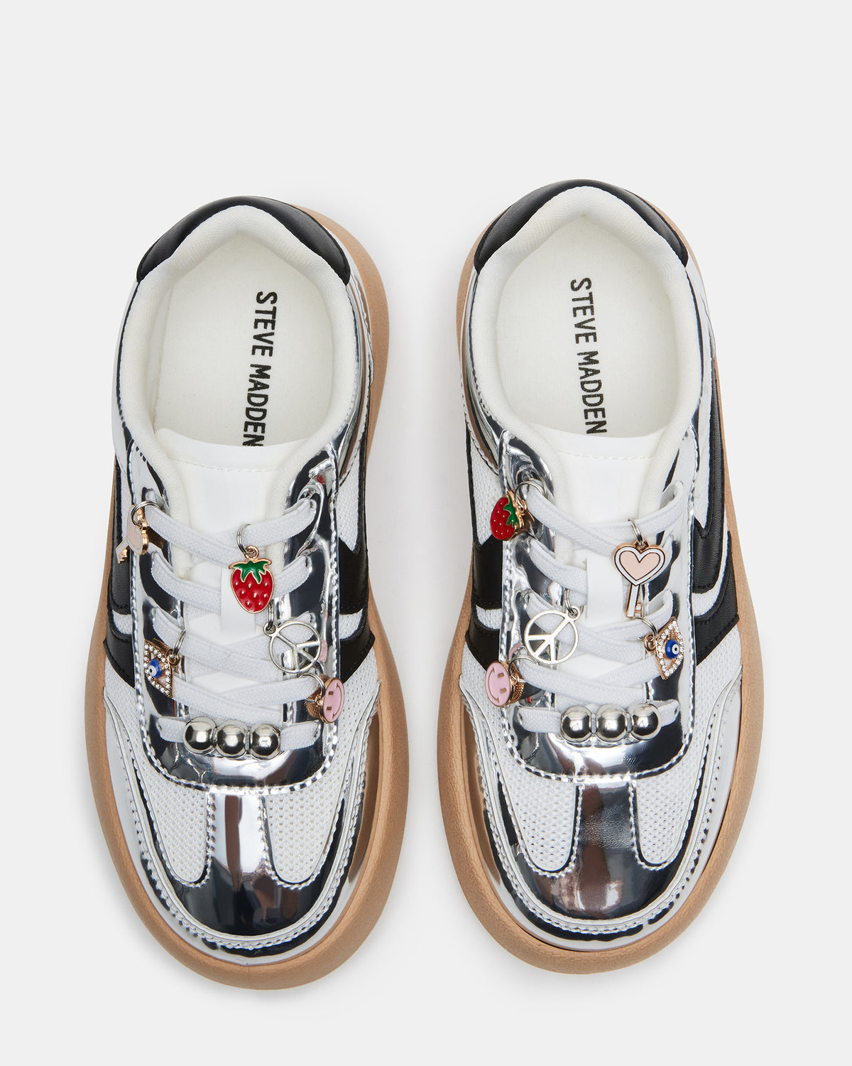 Kids' JERSEY CHARMS Silver Girls' Low-Top Platform Sneaker