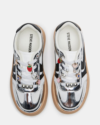 Kids' JERSEY CHARMS Silver Girls' Low-Top Platform Sneaker