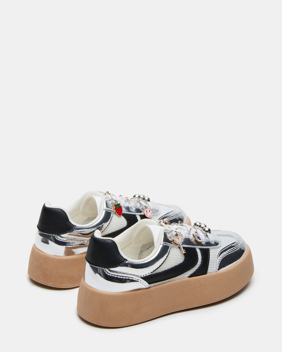 Kids' JERSEY CHARMS Silver Girls' Low-Top Platform Sneaker