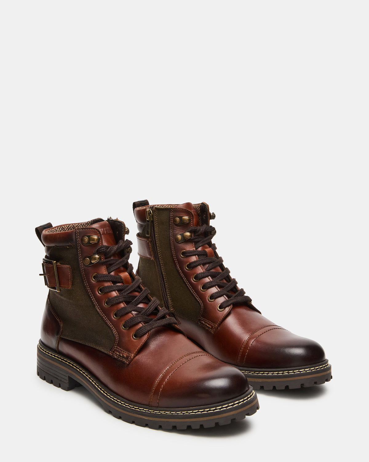 REID Cognac Lace-Up Lug Men's Ankle Boot