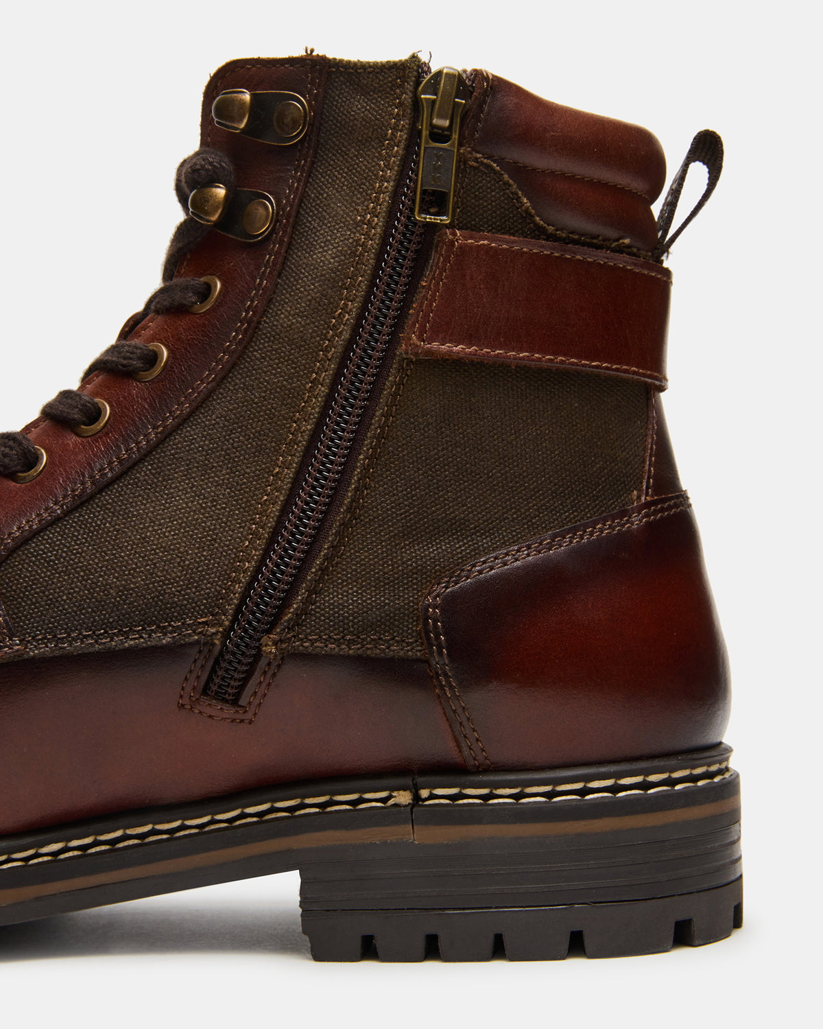 REID Cognac Lace-Up Lug Men's Ankle Boot
