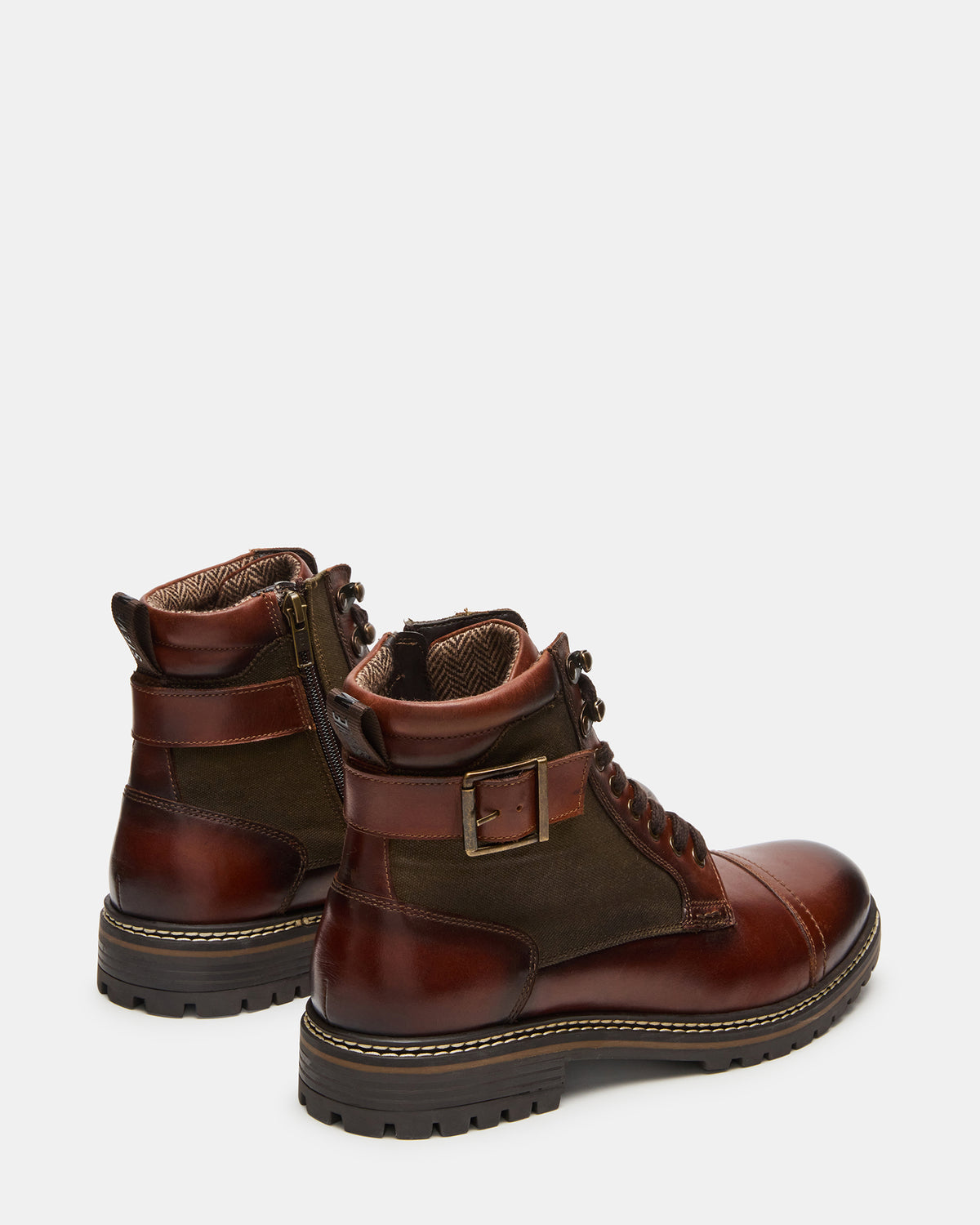 REID Cognac Lace-Up Lug Men's Ankle Boot