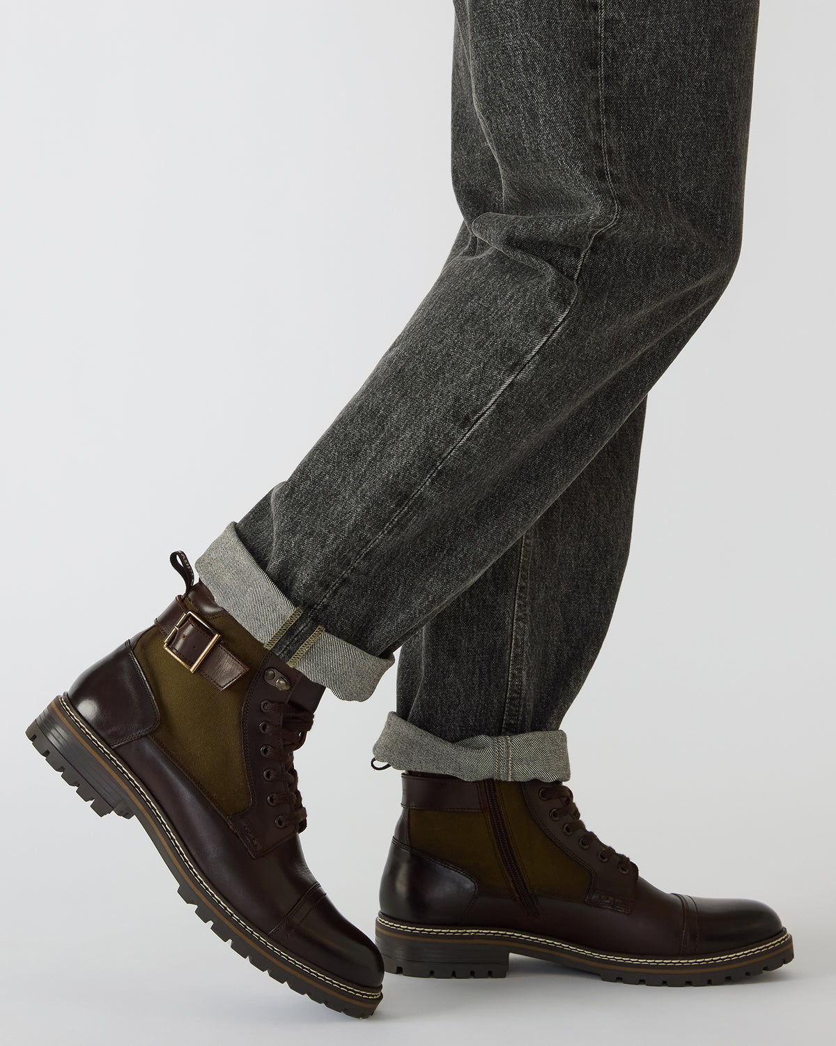 REID Dark Brown Lace-Up Lug Men's Ankle Boot