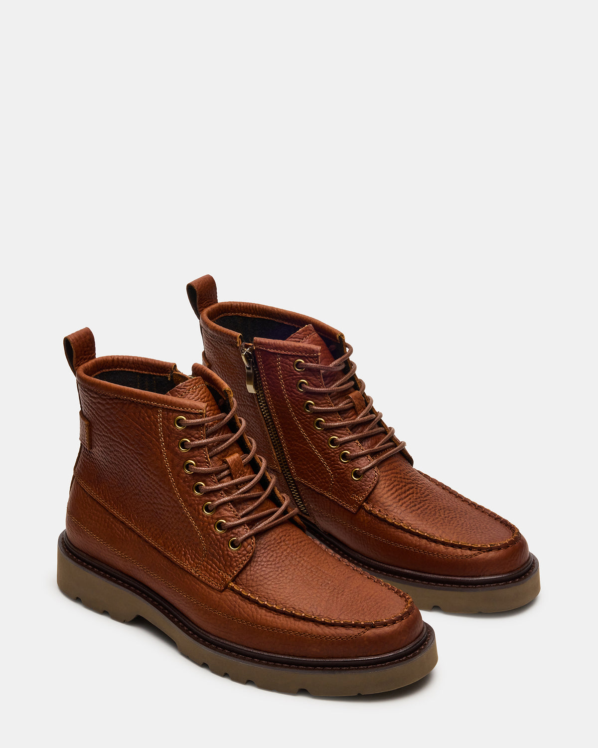 DAEL Brown Leather Lace-Up Men's Ankle Boot
