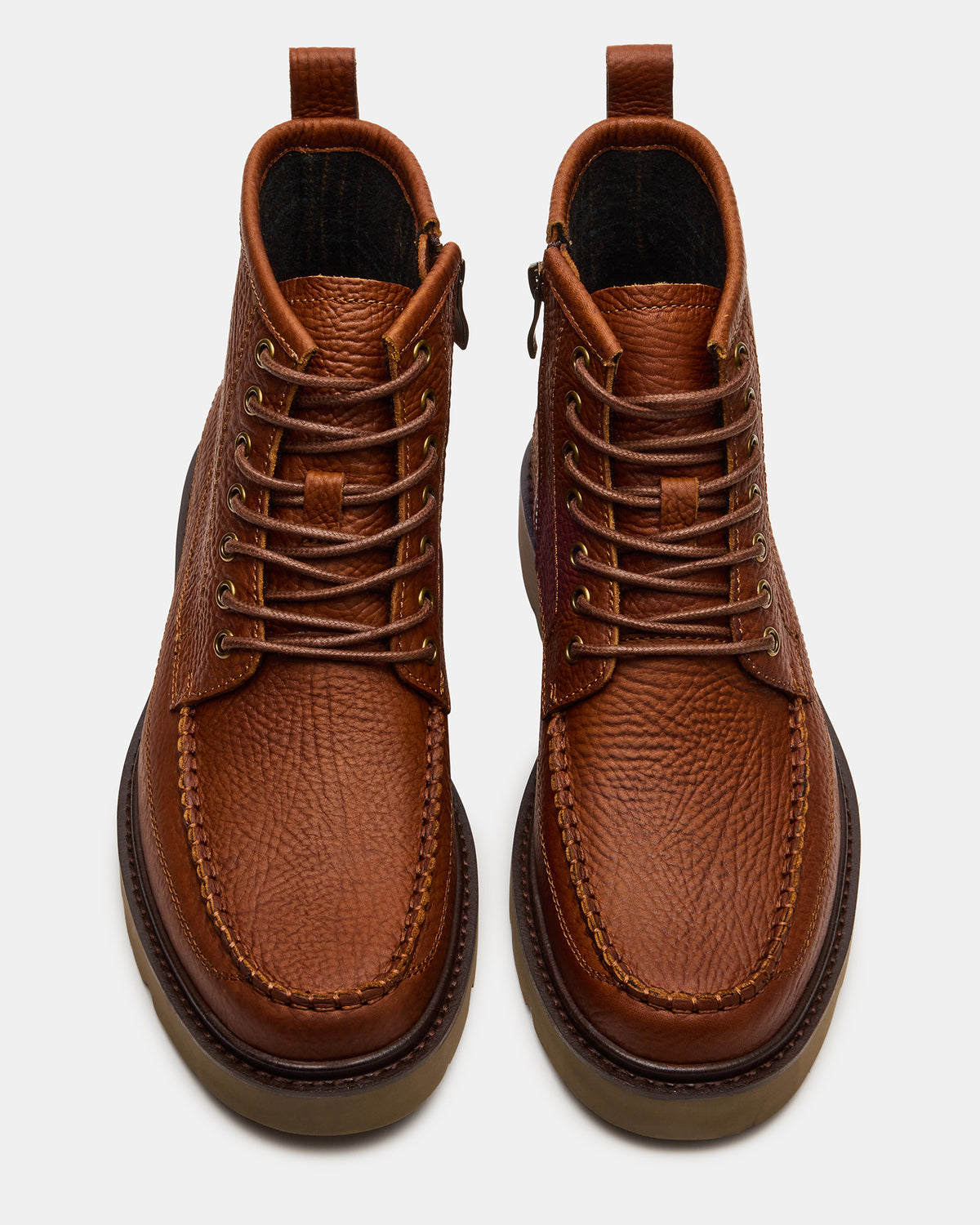 DAEL Brown Leather Lace-Up Men's Ankle Boot