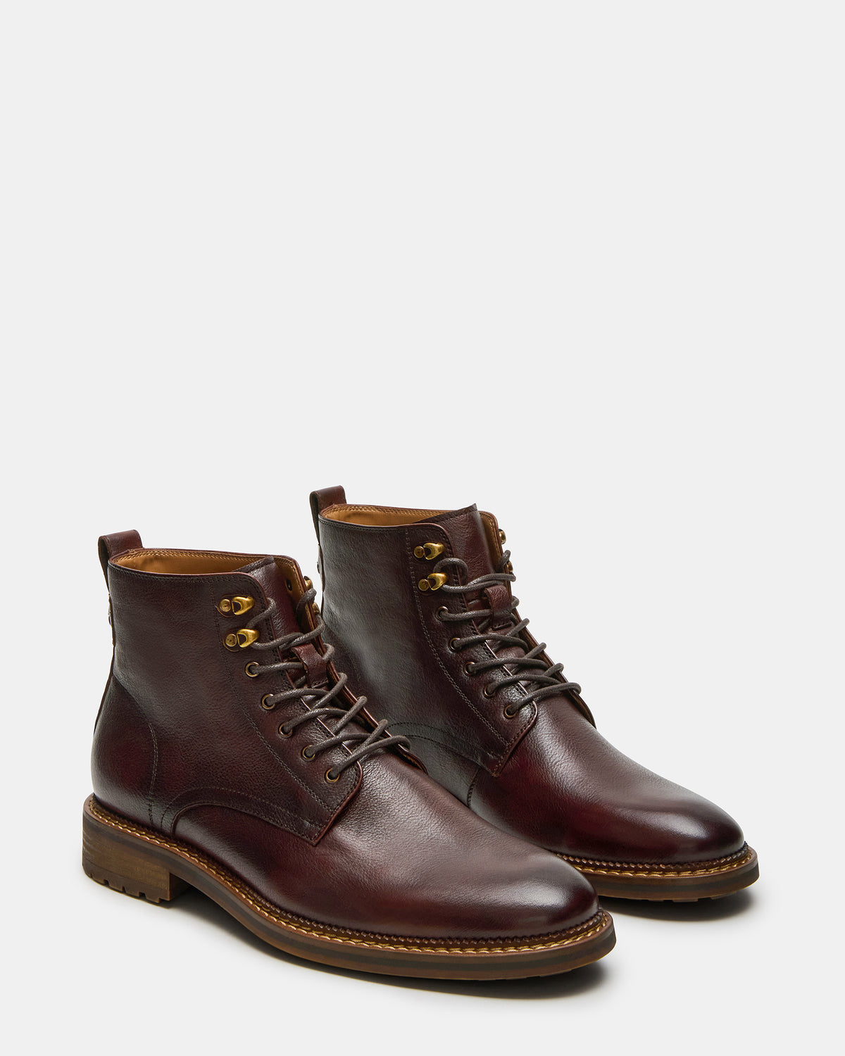 NOBY Brown Leather Men's Lace-Up Ankle Boot