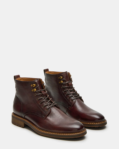 NOBY Brown Leather Men's Lace-Up Ankle Boot