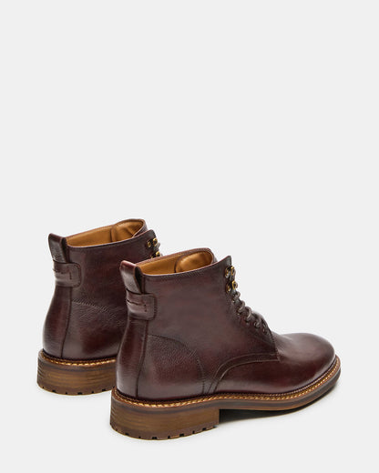 NOBY Brown Leather Men's Lace-Up Ankle Boot