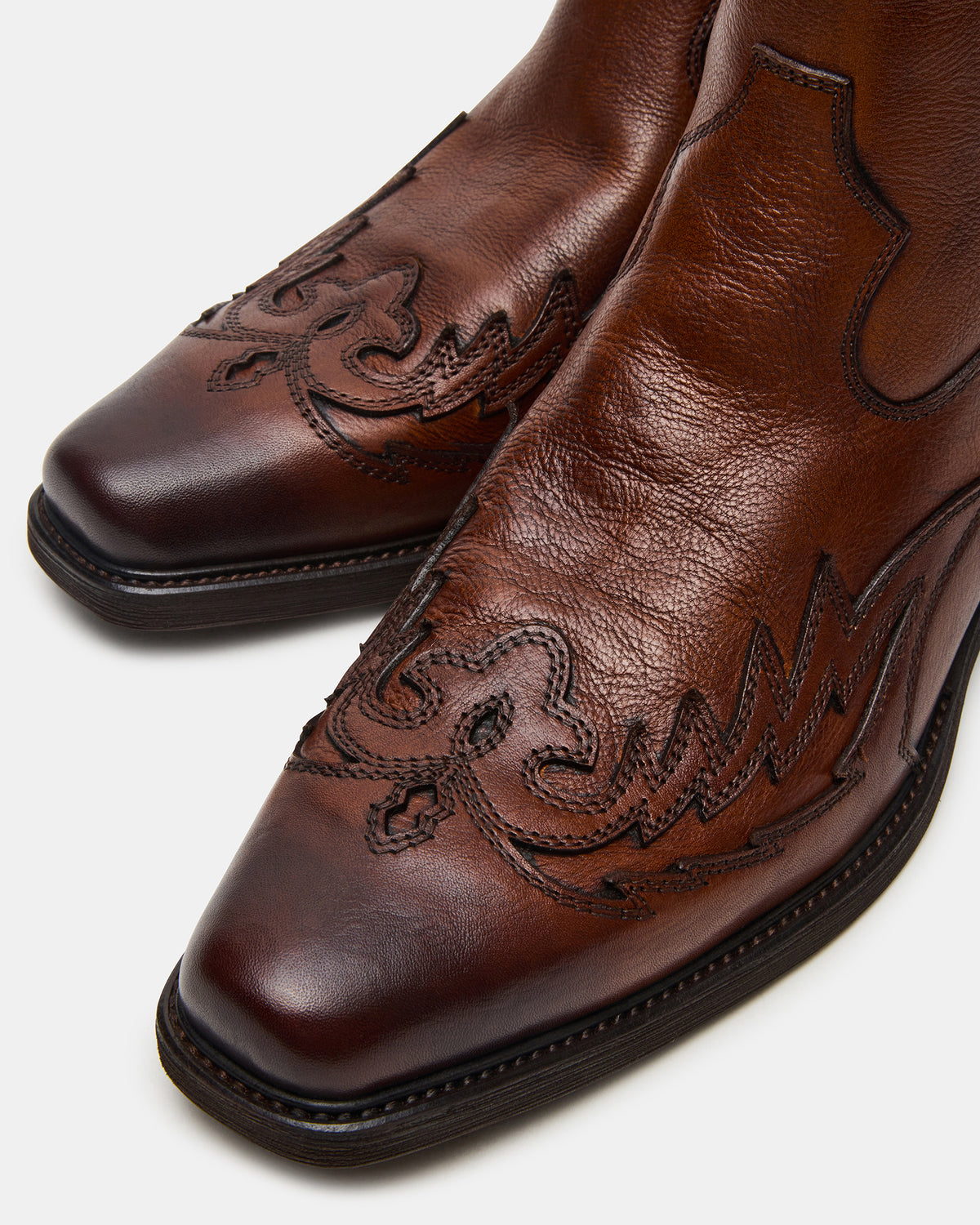 SANTANA Brown Leather Western Men's Ankle Boot