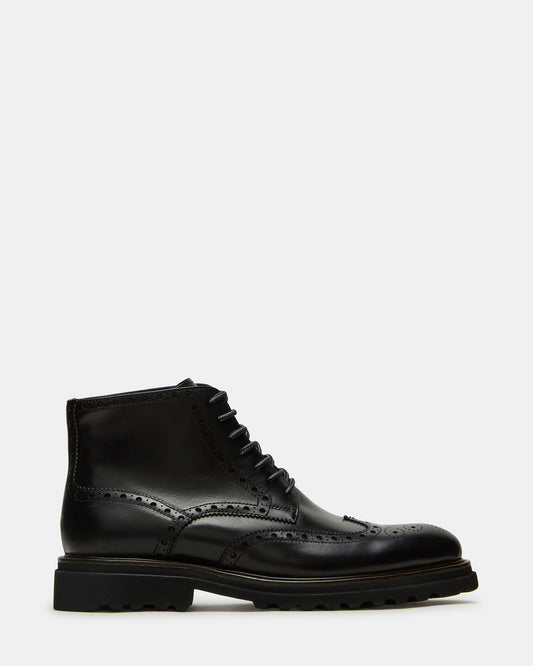 KODA Black Leather Lace-Up Men's Ankle Boot