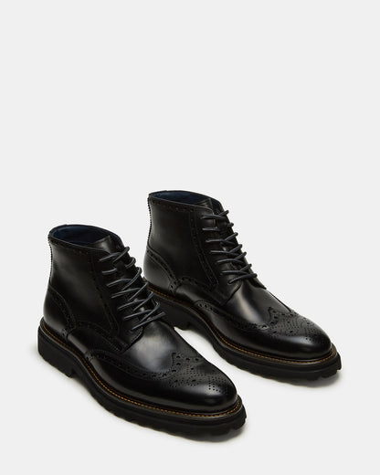 KODA Black Leather Lace-Up Men's Ankle Boot