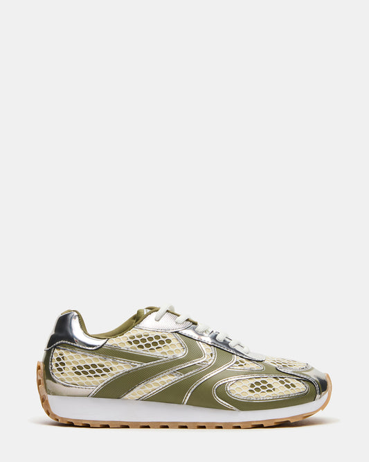 XYLO Green Low-Top Lace-Up Men's Sneakers