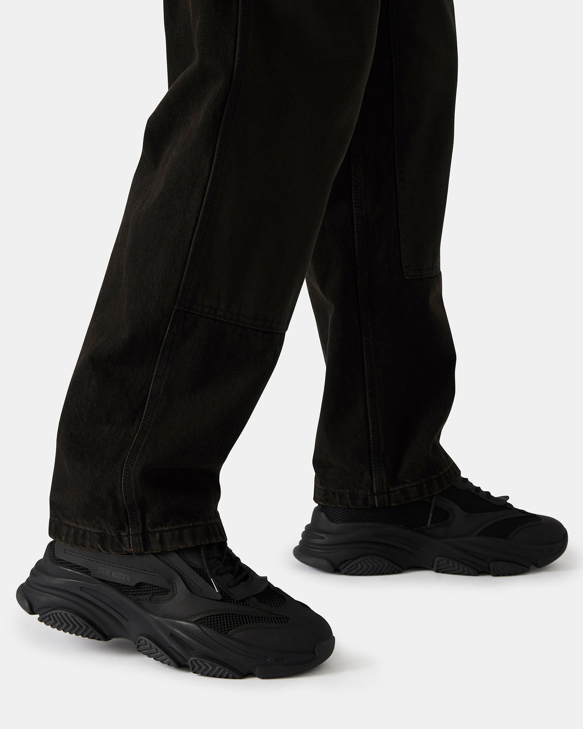 POSSESS Black Low-Top Lace-Up Men's Sneaker