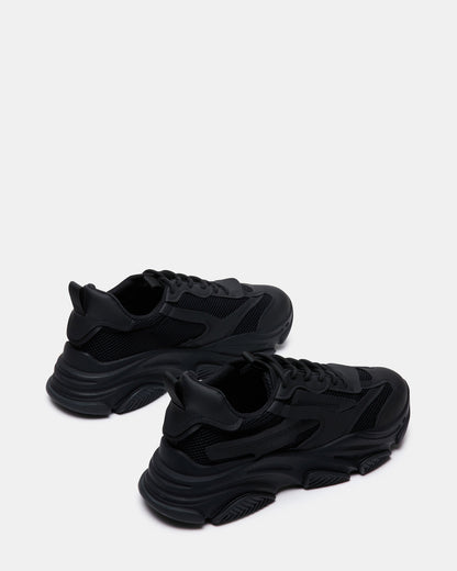 POSSESS Black Low-Top Lace-Up Men's Sneaker