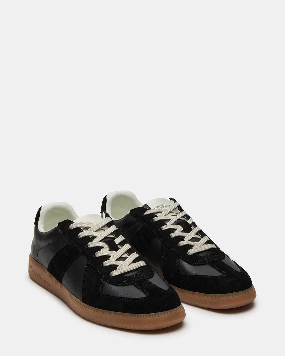 DIXON Black Leather Low-Top Panel Men's Sneaker