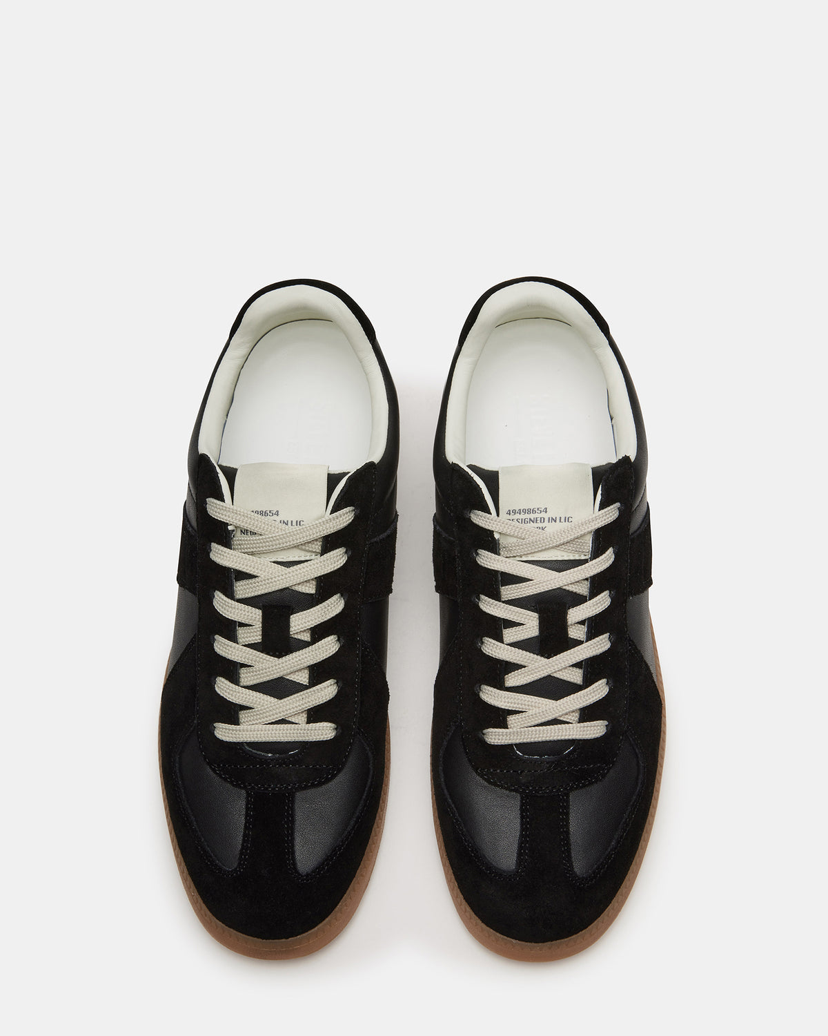 DIXON Black Leather Low-Top Panel Men's Sneaker