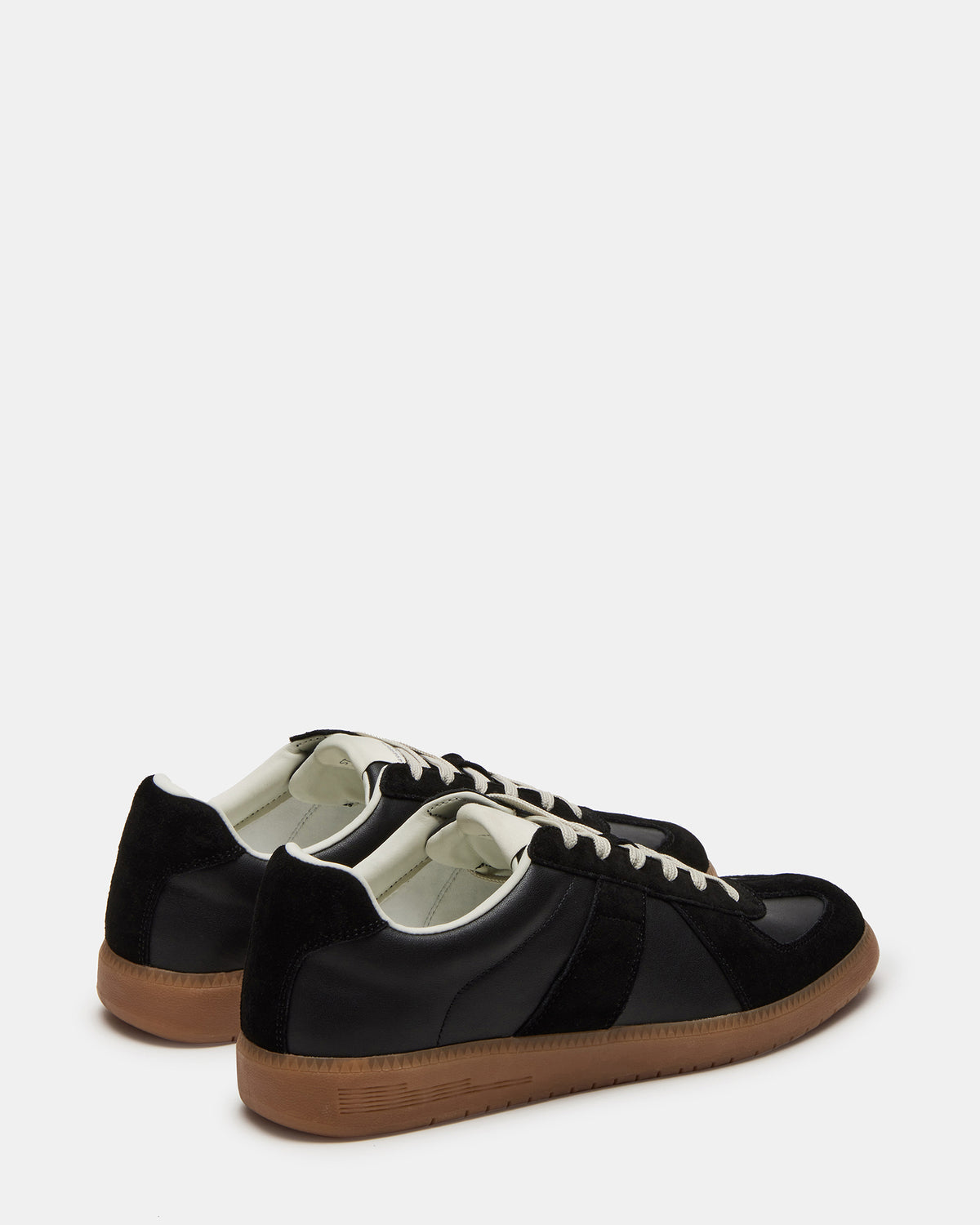 DIXON Black Leather Low-Top Panel Men's Sneaker