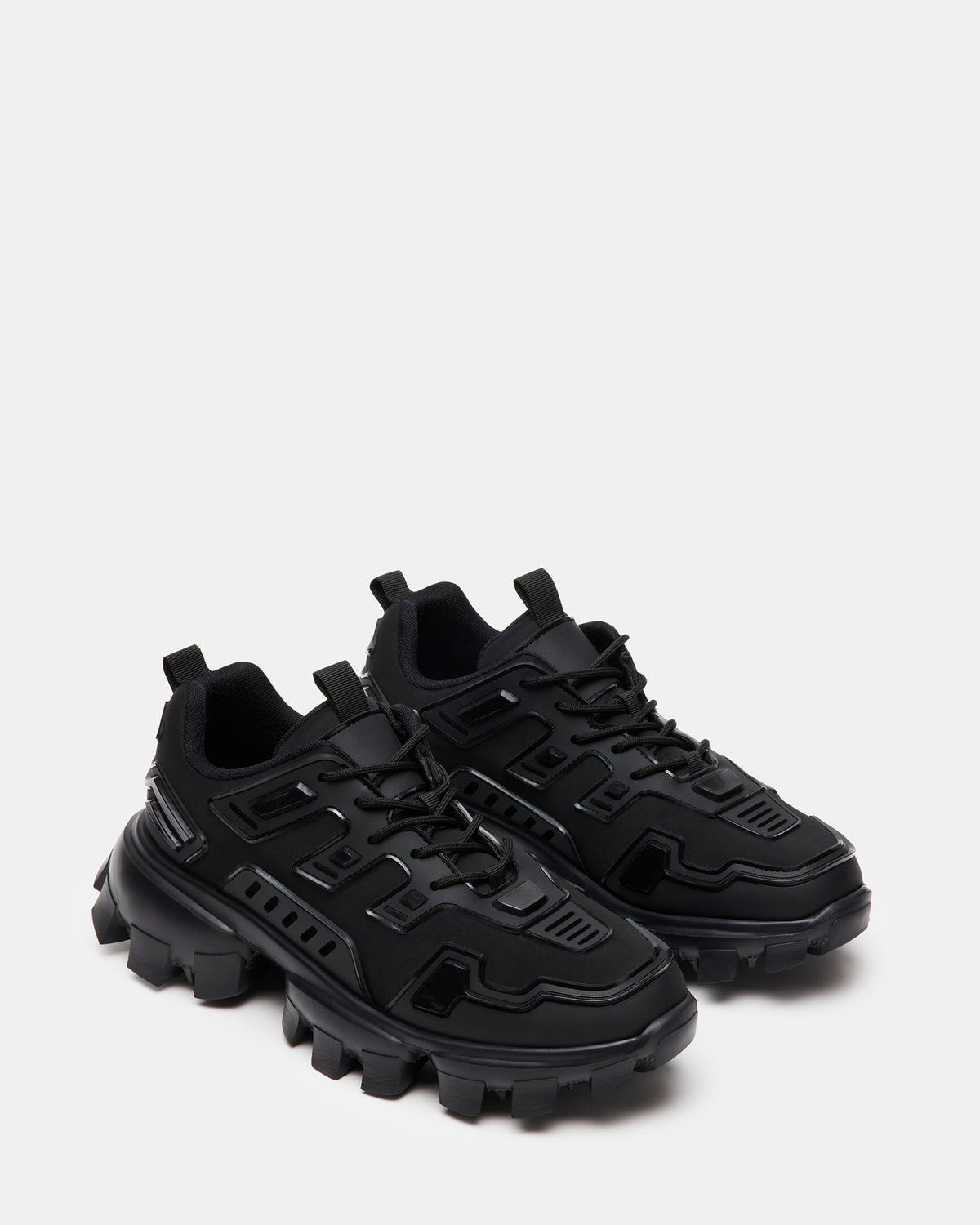PONCE Black Men's Chunky Sole Lace Up Sneaker