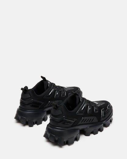 PONCE Black Men's Chunky Sole Lace Up Sneaker