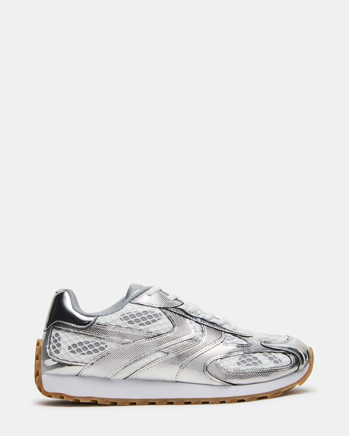 XYLO Silver Low-Top Lace-Up Men's Sneakers