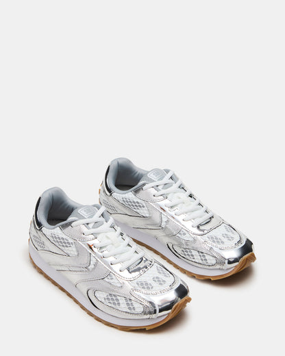 XYLO Silver Low-Top Lace-Up Men's Sneakers