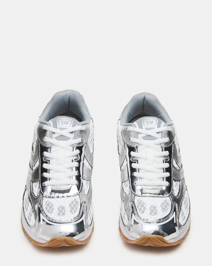 XYLO Silver Low-Top Lace-Up Men's Sneakers