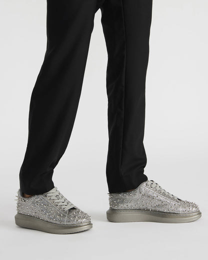 ICEBOX Pewter Metallic Men's Low-Top Lace-Up Sneaker